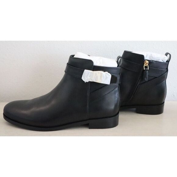 Lauren Ralph Lauren Women's Sz 7.5B Black Bonne Leather Ankle Booties - Picture 8 of 13